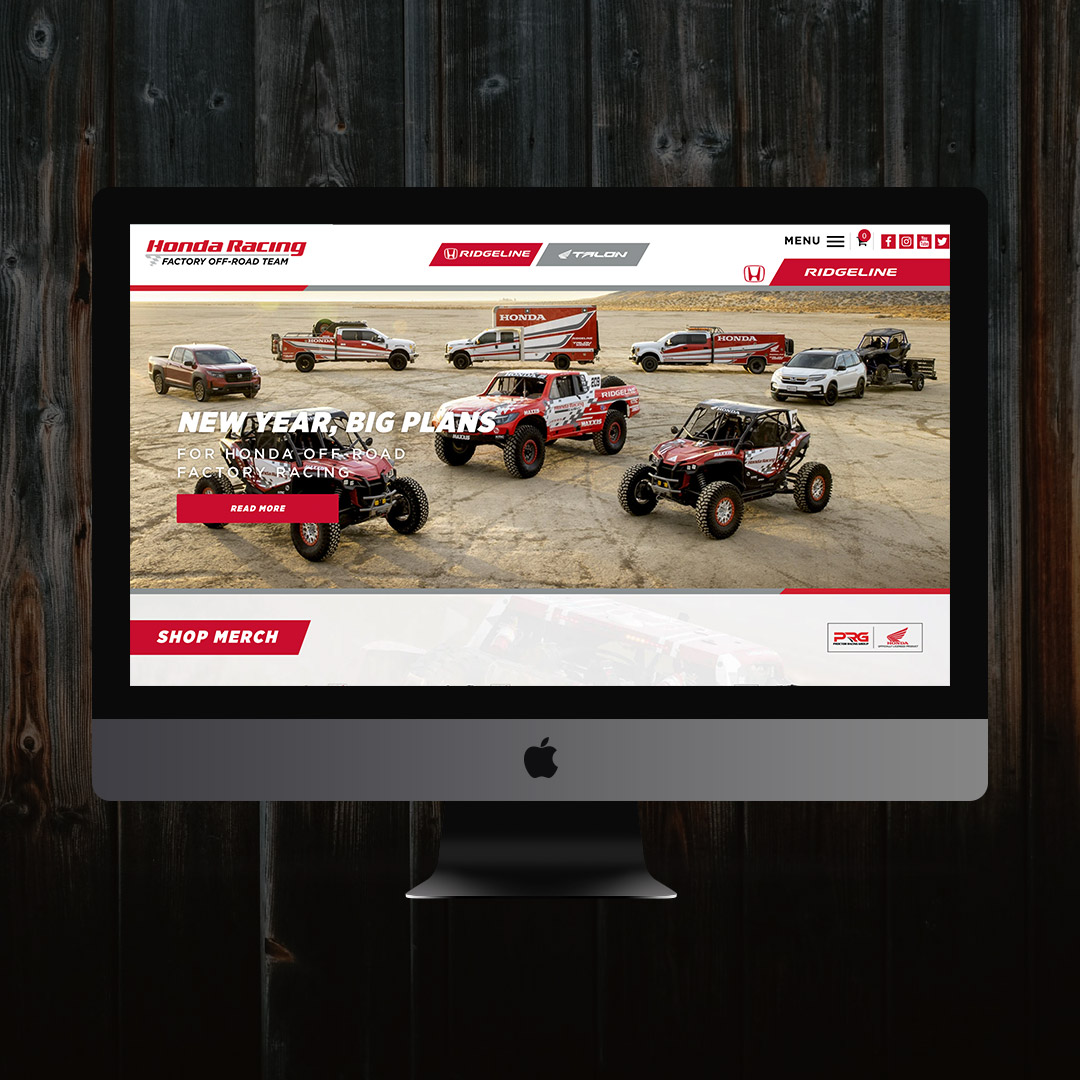 Honda, Honda Racing Team, Bink, Bink Designs, Off-Road, Motorsports, Web, Website Design